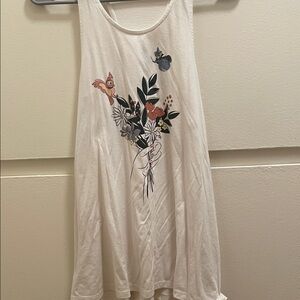 Floral Graphic White Tank Top